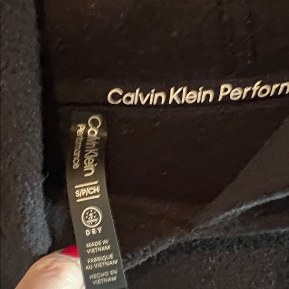Calvin Klein Black Sweatshirt with Textured Logo - Picture 2 of 5
